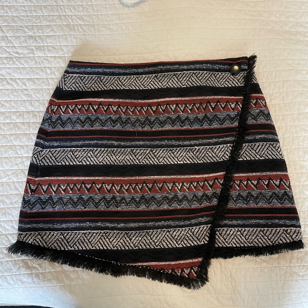 Sam Edelman tribal print mini wrap skirt